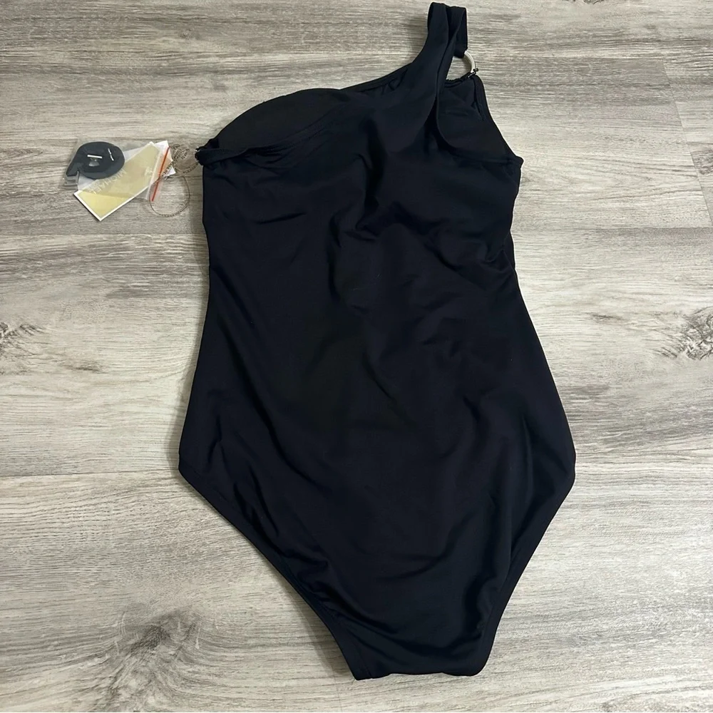 NWT Michael Kors Women's Solid Logo Ring Shoulder One Piece size 8